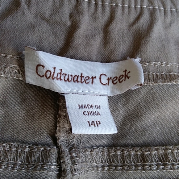 Coldwater Creek Slimming Panel Stretchy Pants 14P Brown Tan - Picture 3 of 11